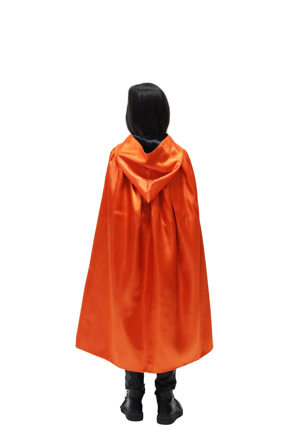 MANTELLO CAPPUCCIO DOUBLE ARANCIO-NERO BAMBINO